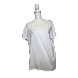 Susan Graver White Short Sleeve T-Shirt Women's Size Extra Large